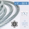 Laureola Industries 1/8" Stainless Steel Aircraft Wire Rope 304 Grade 7x7- 50 ft ZAG18-SS304-77-50